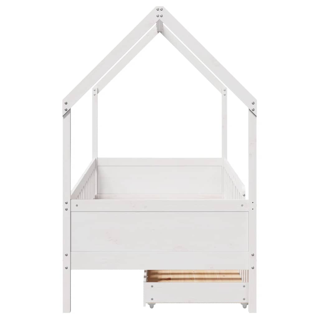 Kinderbedframe met lades 80x200 cm massief grenenhout is nu te koop bij PeponiXL, paradijselijk wonen!