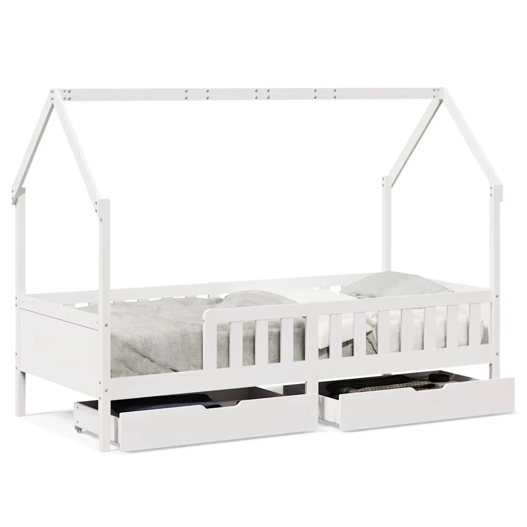 Kinderbedframe met lades 90x190 cm massief grenenhout is nu te koop bij PeponiXL, paradijselijk wonen!