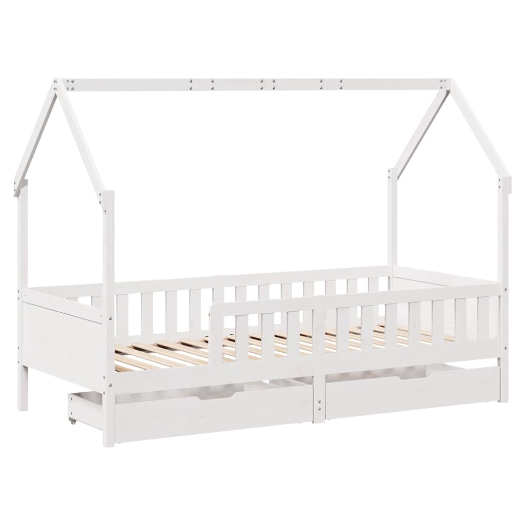 Kinderbedframe met lades 90x190 cm massief grenenhout is nu te koop bij PeponiXL, paradijselijk wonen!