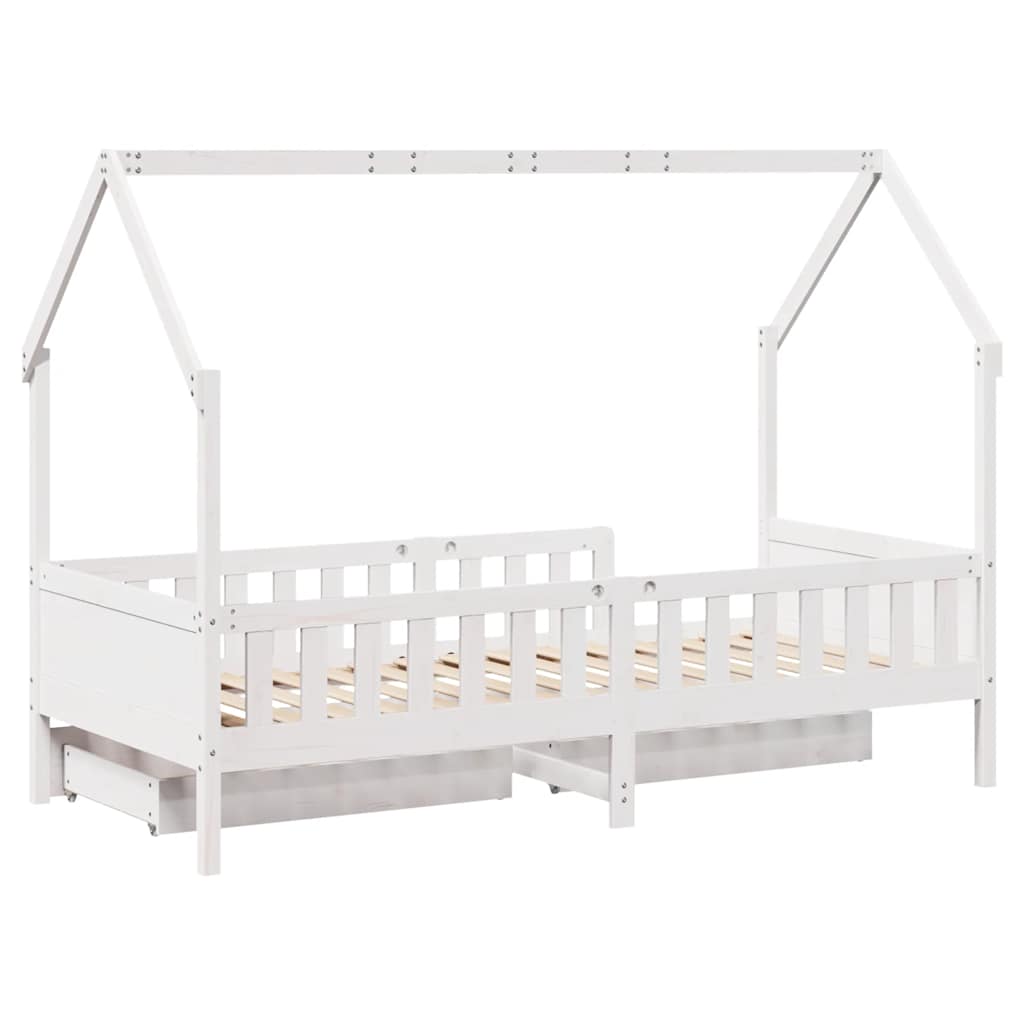 Kinderbedframe met lades 90x190 cm massief grenenhout is nu te koop bij PeponiXL, paradijselijk wonen!
