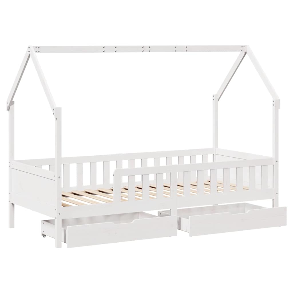 Kinderbedframe met lades 90x190 cm massief grenenhout is nu te koop bij PeponiXL, paradijselijk wonen!