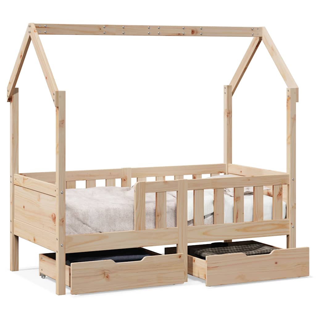 Kinderbedframe met lades 80x170 cm massief grenenhout is nu te koop bij PeponiXL, paradijselijk wonen!