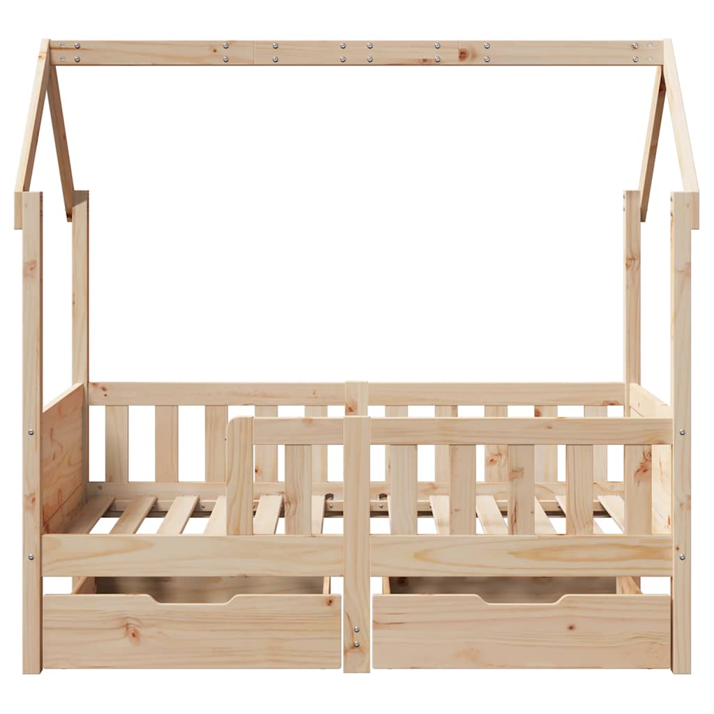 Kinderbedframe met lades 80x170 cm massief grenenhout is nu te koop bij PeponiXL, paradijselijk wonen!