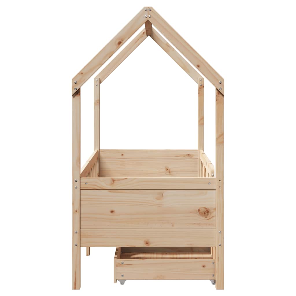 Kinderbedframe met lades 80x170 cm massief grenenhout is nu te koop bij PeponiXL, paradijselijk wonen!