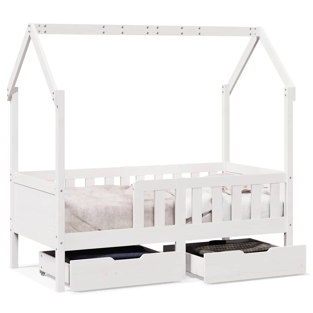 Kinderbedframe met lades 80x170 cm massief grenenhout is nu te koop bij PeponiXL, paradijselijk wonen!