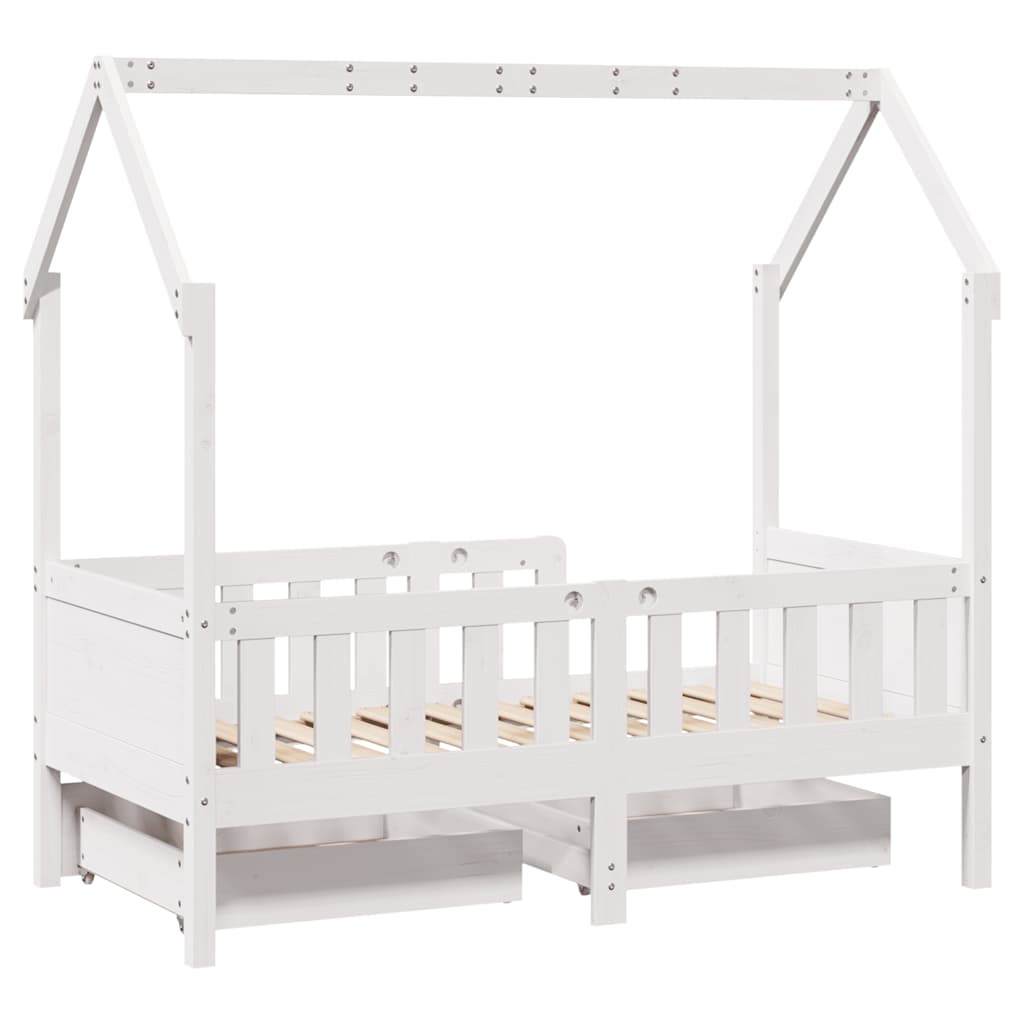 Kinderbedframe met lades 80x170 cm massief grenenhout is nu te koop bij PeponiXL, paradijselijk wonen!