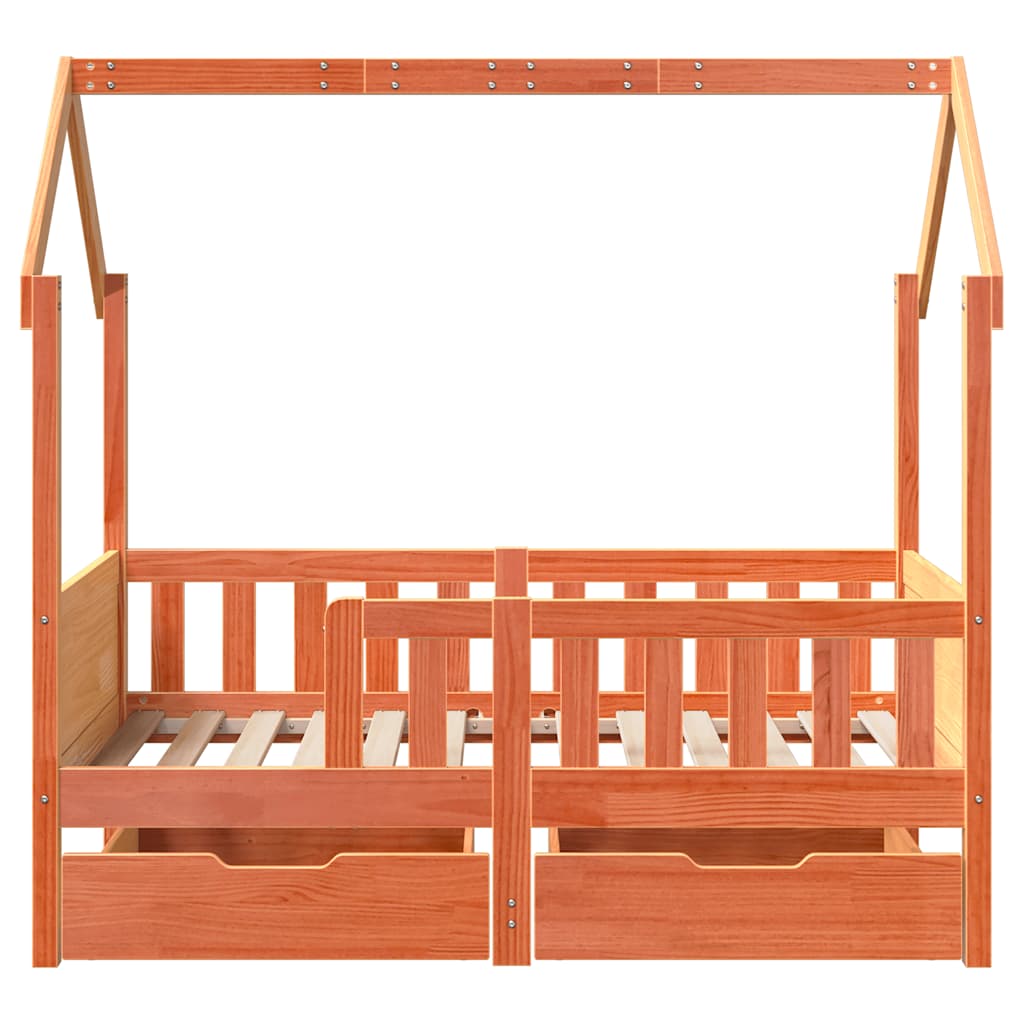 Kinderbedframe met lades 80x170 cm massief grenenhout is nu te koop bij PeponiXL, paradijselijk wonen!