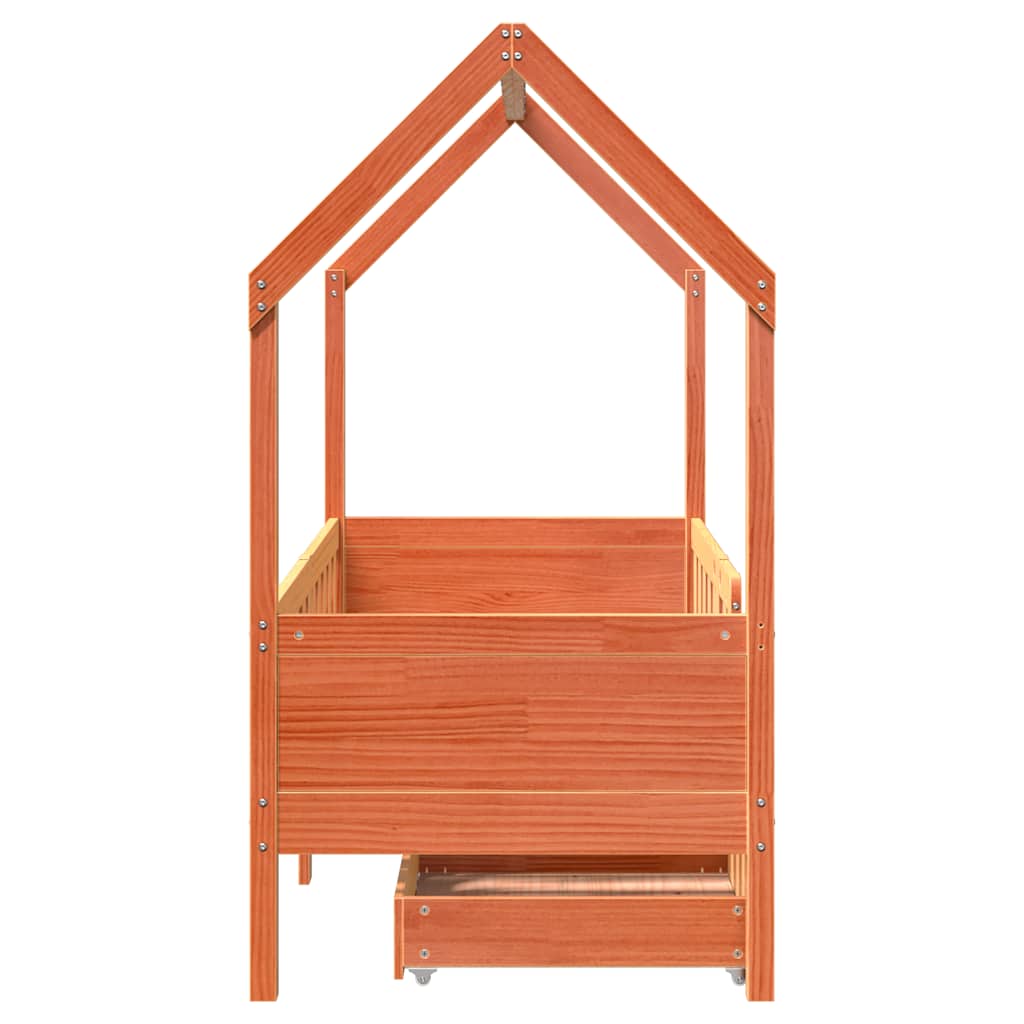 Kinderbedframe met lades 70x140 cm massief grenenhout is nu te koop bij PeponiXL, paradijselijk wonen!