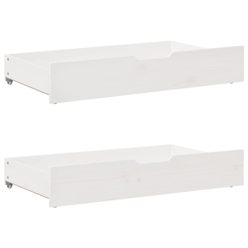 Slaapbank met lades 90x200 cm massief grenenhout wit is nu te koop bij PeponiXL, paradijselijk wonen!