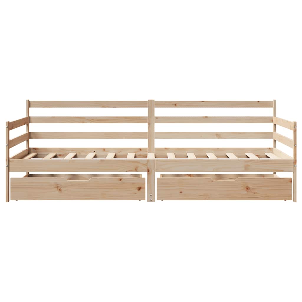 Slaapbank met lades 90x190 cm massief grenenhout is nu te koop bij PeponiXL, paradijselijk wonen!