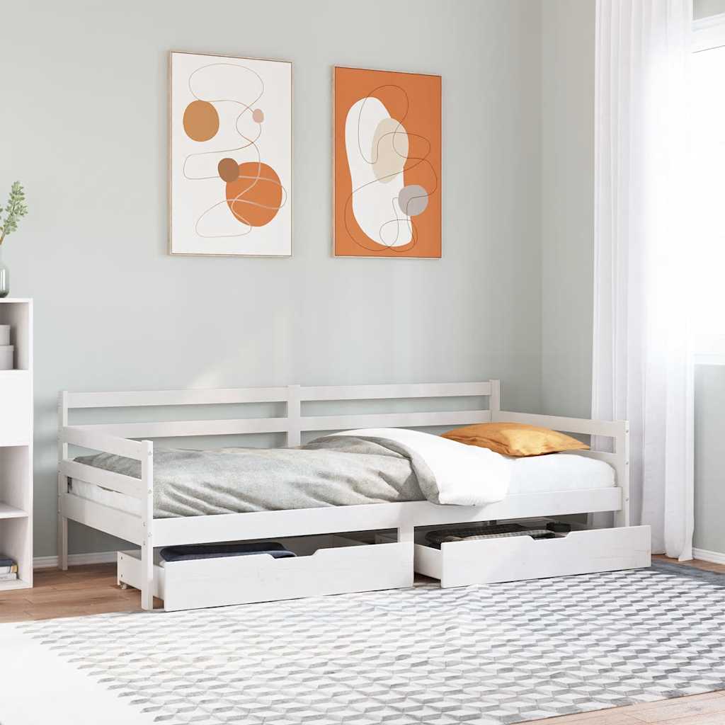 Slaapbank met lades 90x200 cm massief grenenhout is nu te koop bij PeponiXL, paradijselijk wonen!