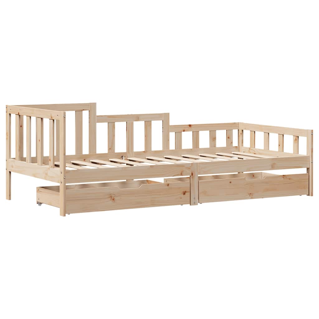 Slaapbank met lades 90x190 cm massief grenenhout is nu te koop bij PeponiXL, paradijselijk wonen!