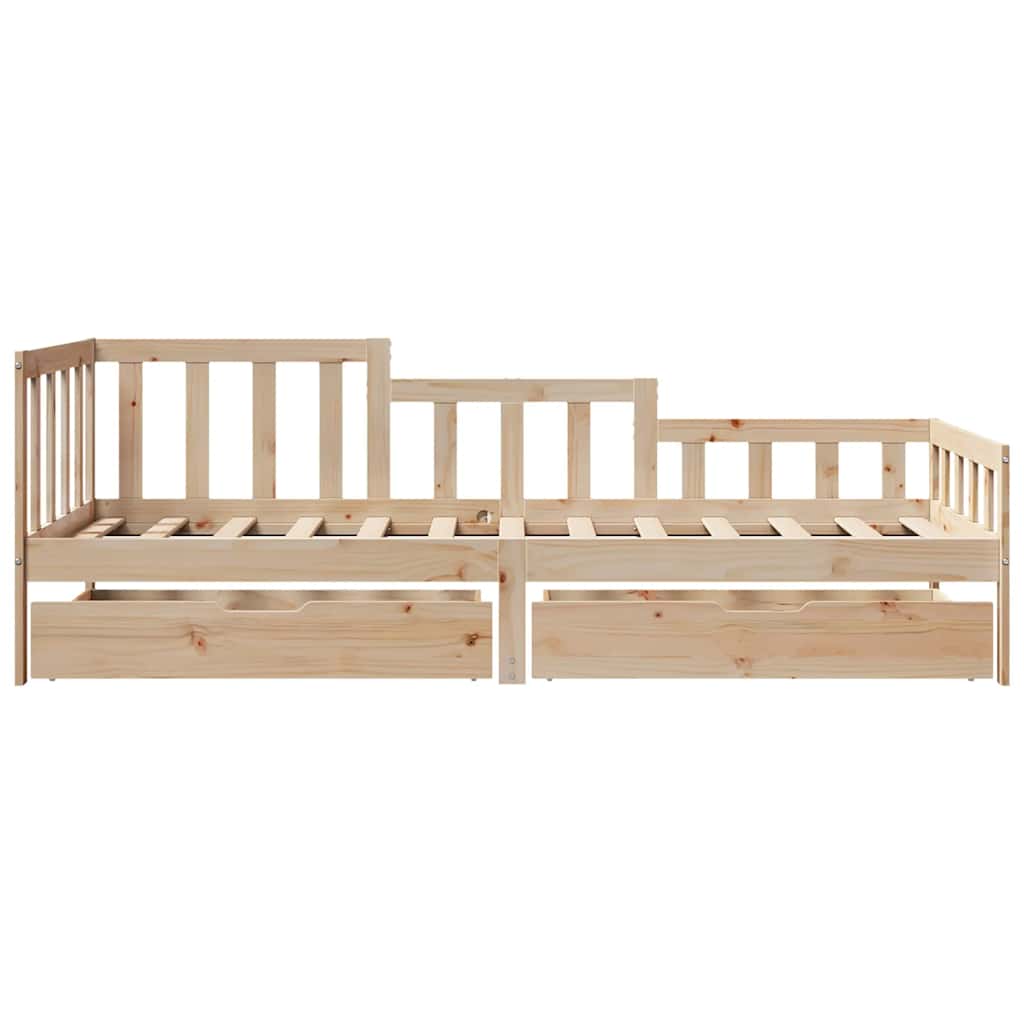 Slaapbank met lades 90x190 cm massief grenenhout is nu te koop bij PeponiXL, paradijselijk wonen!