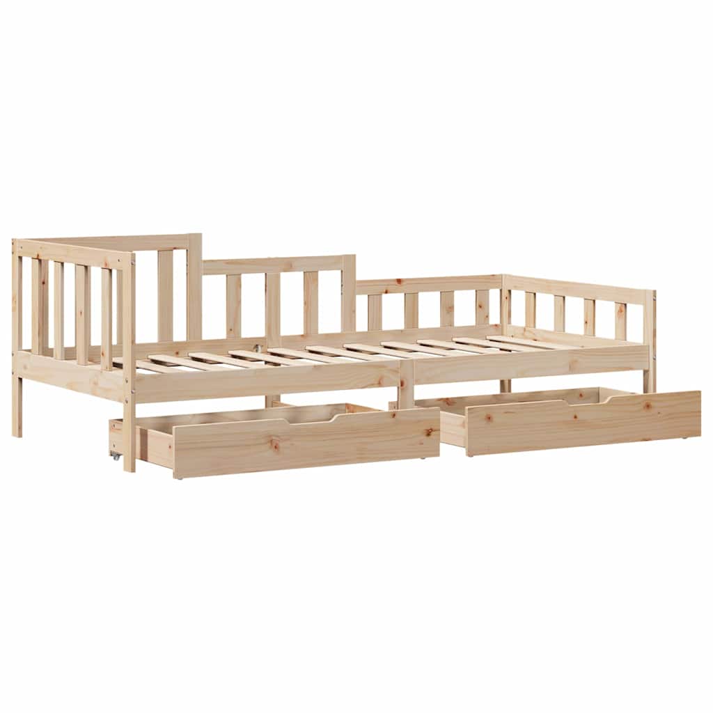 Slaapbank met lades 90x190 cm massief grenenhout is nu te koop bij PeponiXL, paradijselijk wonen!