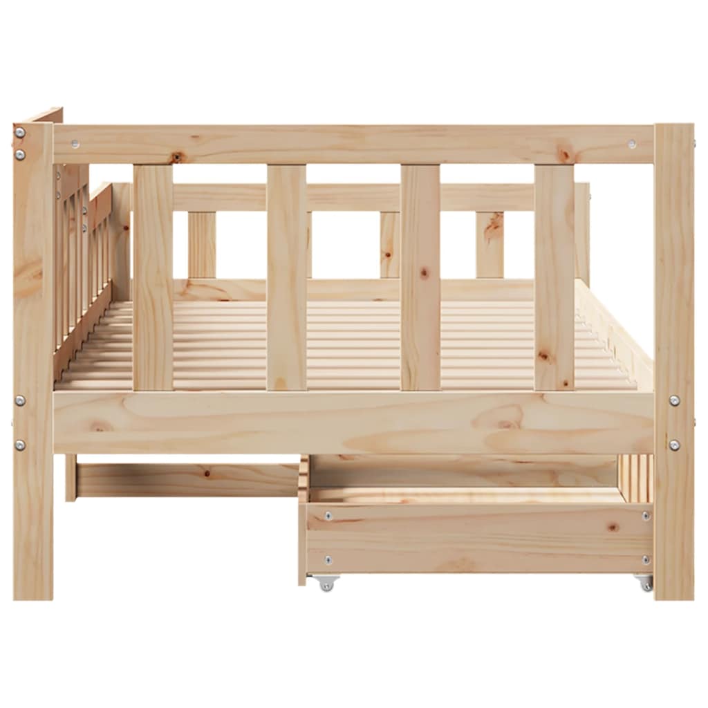 Slaapbank met lades 90x190 cm massief grenenhout is nu te koop bij PeponiXL, paradijselijk wonen!