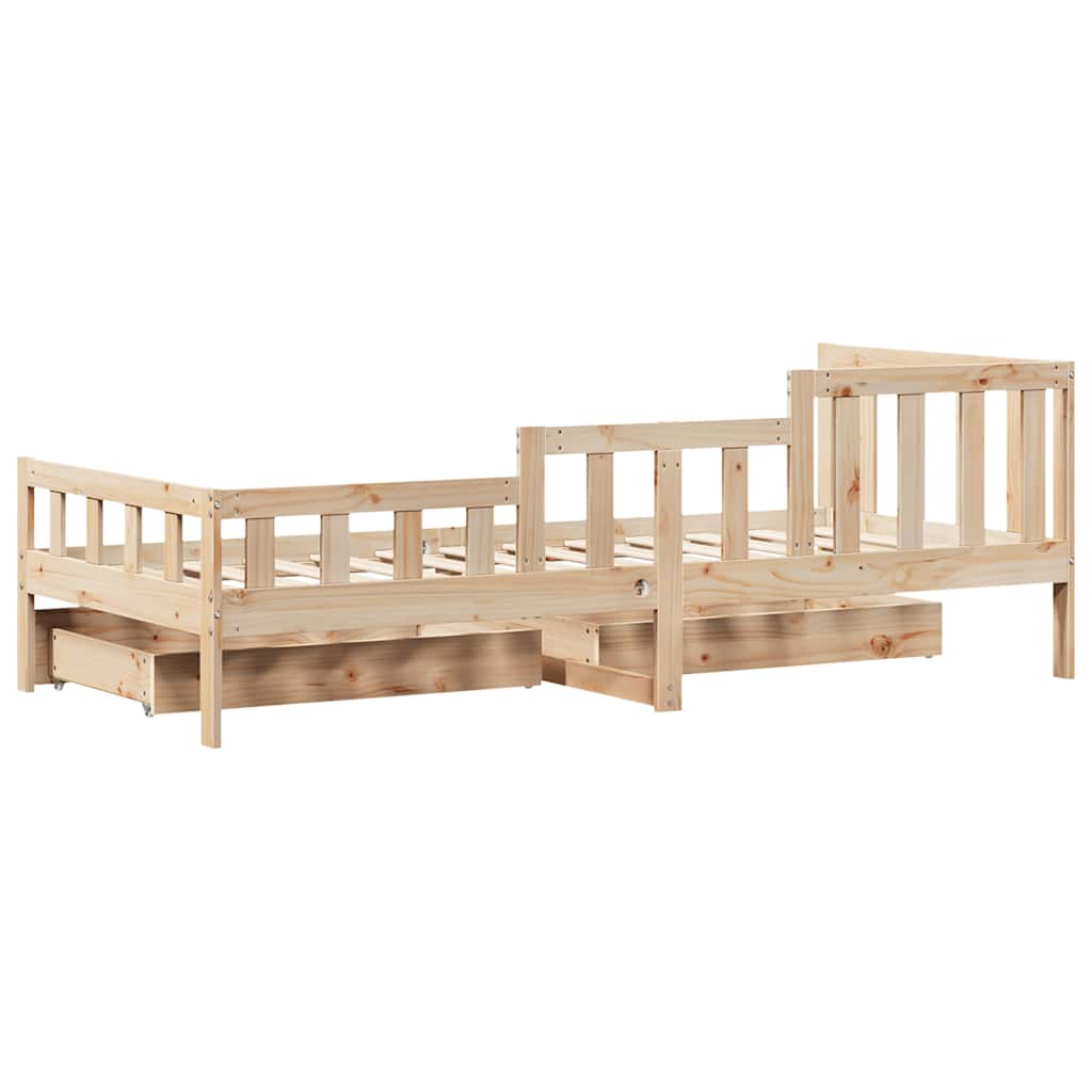 Slaapbank met lades 90x190 cm massief grenenhout is nu te koop bij PeponiXL, paradijselijk wonen!