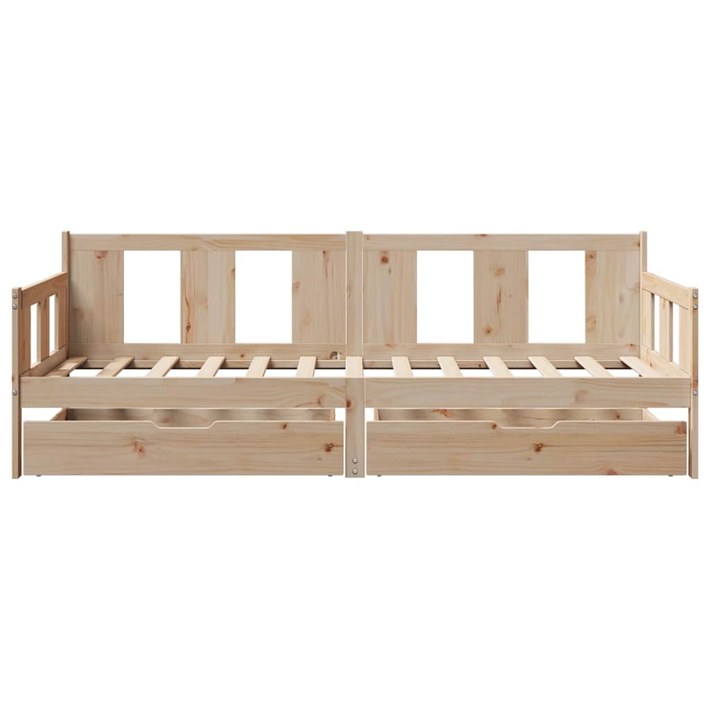 Slaapbank met lades 90x190 cm massief grenenhout is nu te koop bij PeponiXL, paradijselijk wonen!