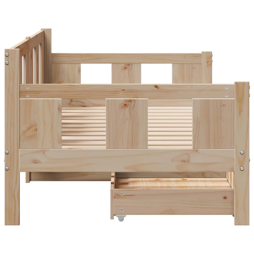 Slaapbank met lades 90x190 cm massief grenenhout is nu te koop bij PeponiXL, paradijselijk wonen!