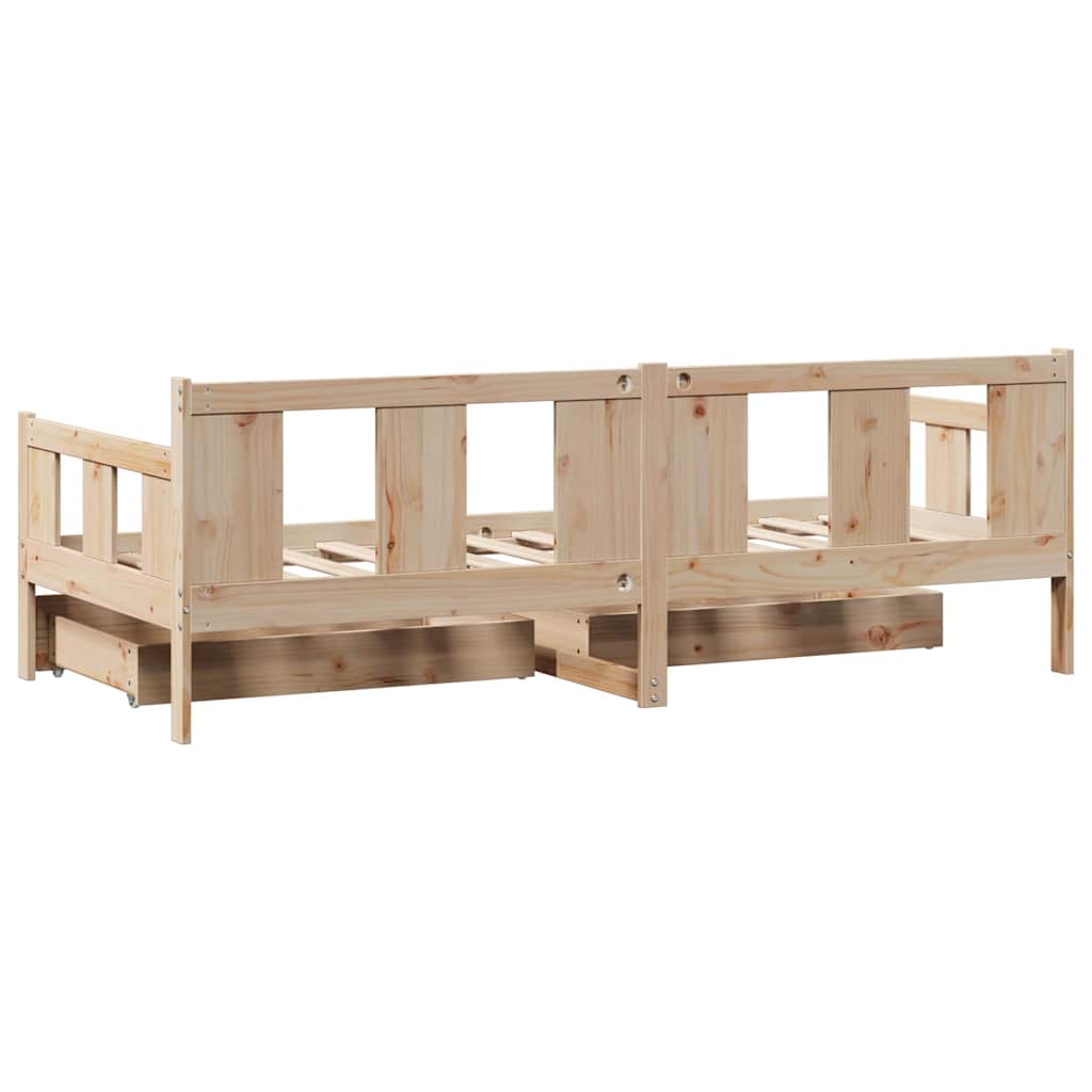 Slaapbank met lades 90x190 cm massief grenenhout is nu te koop bij PeponiXL, paradijselijk wonen!