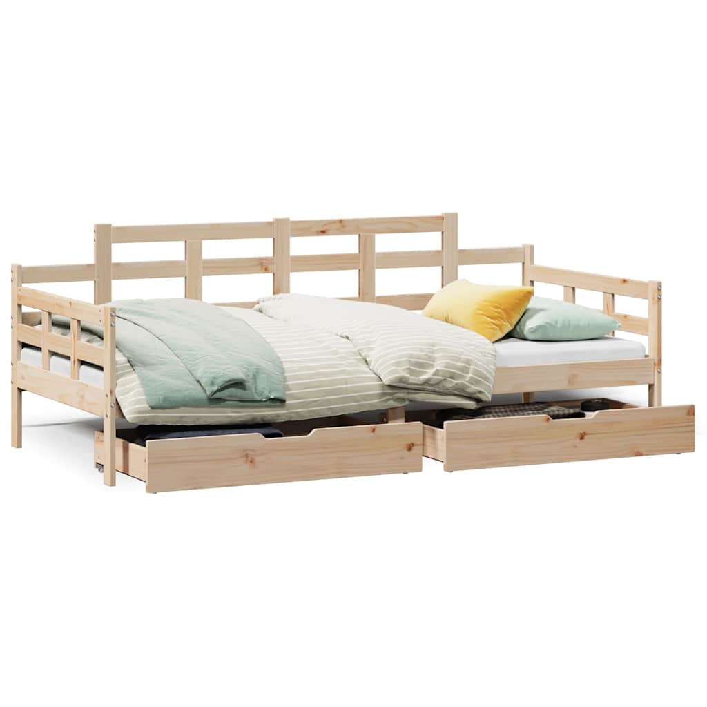 Slaapbank met lades 80x200 cm massief grenenhout is nu te koop bij PeponiXL, paradijselijk wonen!