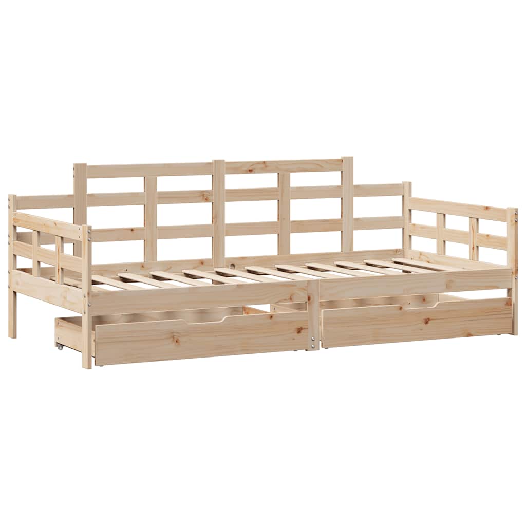 Slaapbank met lades 80x200 cm massief grenenhout is nu te koop bij PeponiXL, paradijselijk wonen!