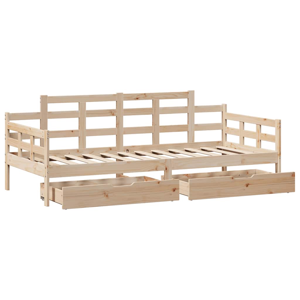 Slaapbank met lades 80x200 cm massief grenenhout is nu te koop bij PeponiXL, paradijselijk wonen!