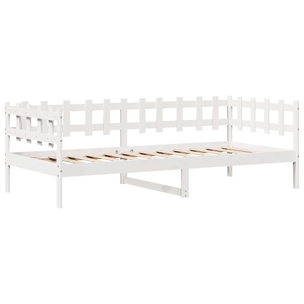 Slaapbank met lades 80x200 cm massief grenenhout wit is nu te koop bij PeponiXL, paradijselijk wonen!
