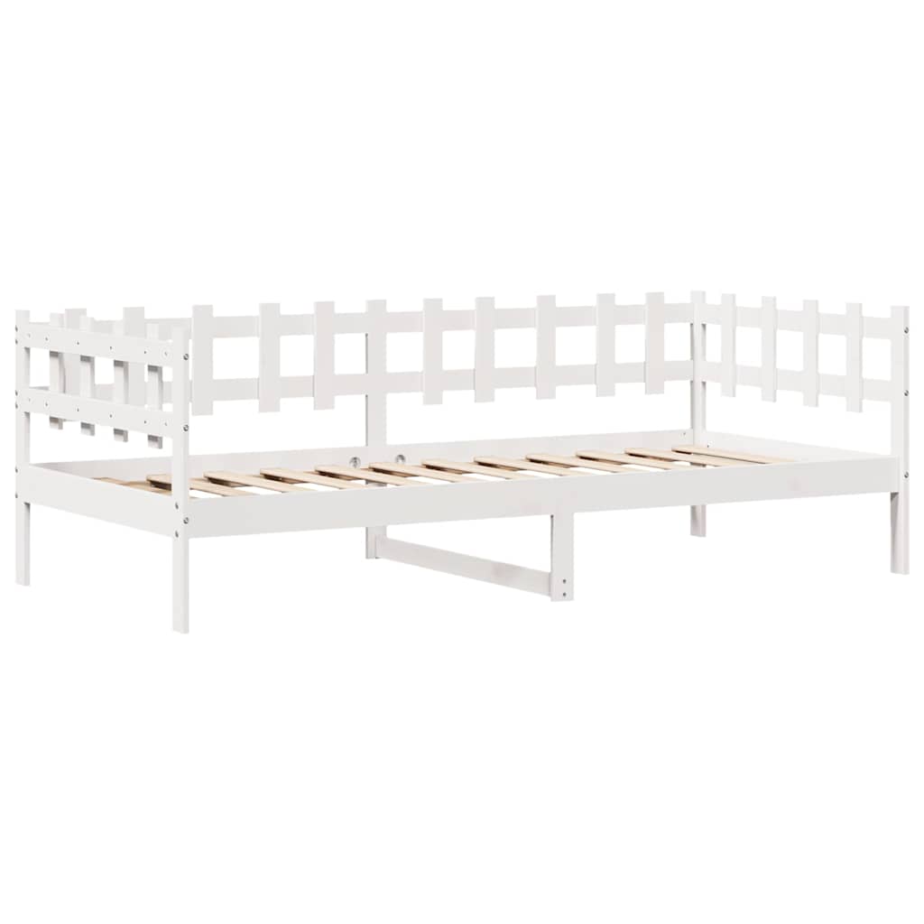 Slaapbank met lades 90x200 cm massief grenenhout wit is nu te koop bij PeponiXL, paradijselijk wonen!