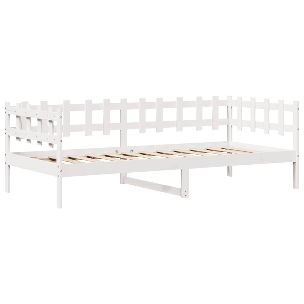 Slaapbank met lades 90x190 cm massief grenenhout wit is nu te koop bij PeponiXL, paradijselijk wonen!