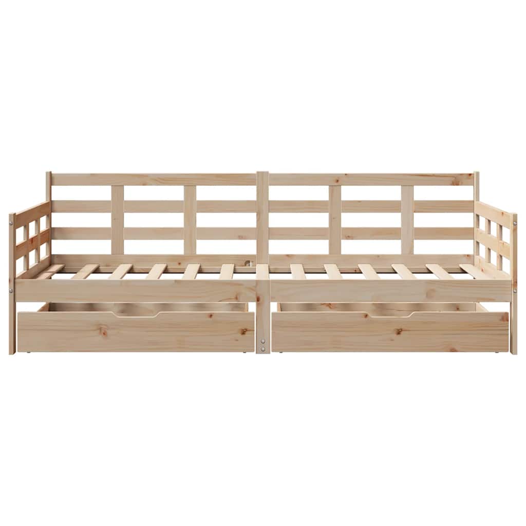 Slaapbank met lades 90x200 cm massief grenenhout is nu te koop bij PeponiXL, paradijselijk wonen!
