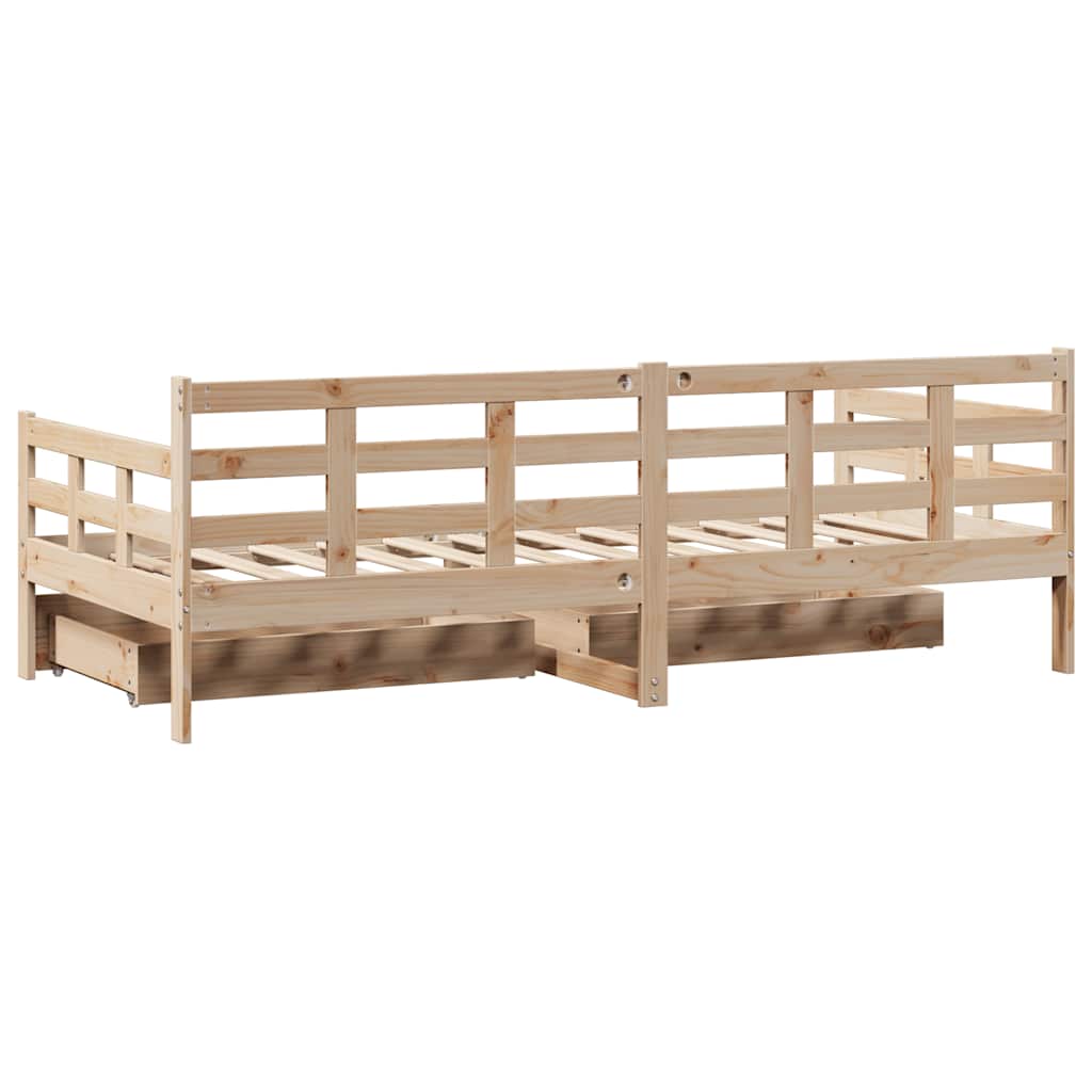 Slaapbank met lades 90x200 cm massief grenenhout is nu te koop bij PeponiXL, paradijselijk wonen!