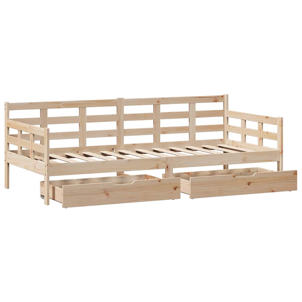 Slaapbank met lades 90x200 cm massief grenenhout is nu te koop bij PeponiXL, paradijselijk wonen!