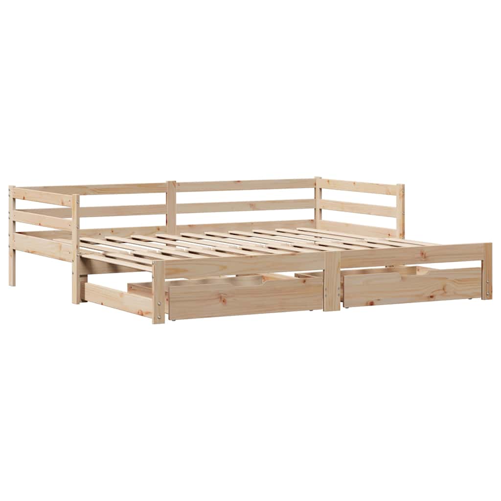 Slaapbank met lades 90x200 cm massief grenenhout is nu te koop bij PeponiXL, paradijselijk wonen!
