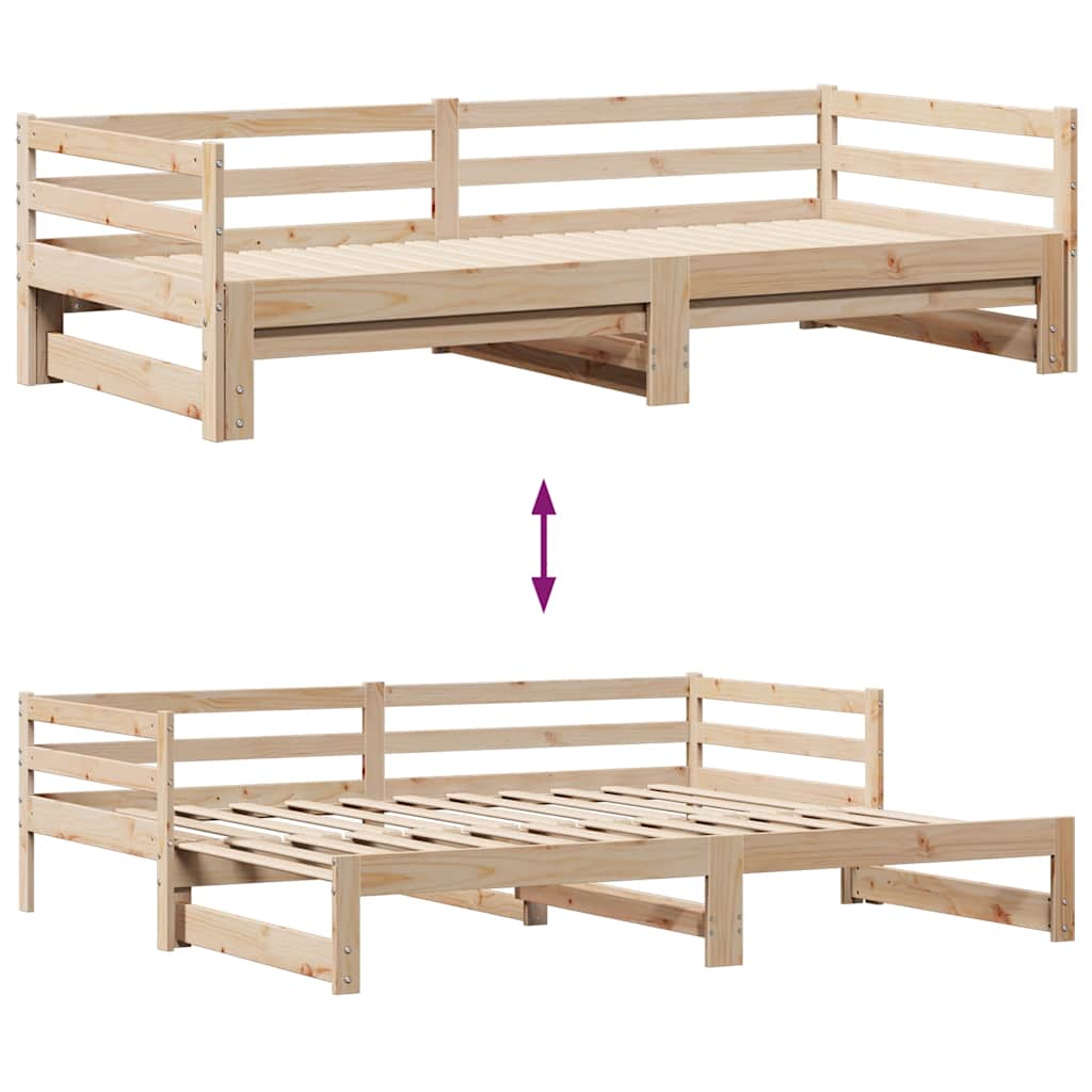 Slaapbank met lades 90x200 cm massief grenenhout is nu te koop bij PeponiXL, paradijselijk wonen!