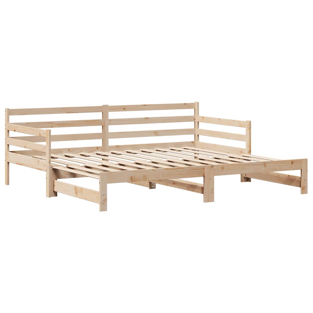 Slaapbank met onderschuifbed en lades zonder matras 90x200 cm is nu te koop bij PeponiXL, paradijselijk wonen!
