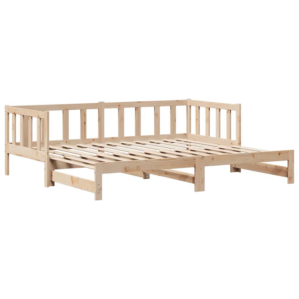 Slaapbank met onderschuifbed en lades zonder matras 80x200 cm is nu te koop bij PeponiXL, paradijselijk wonen!