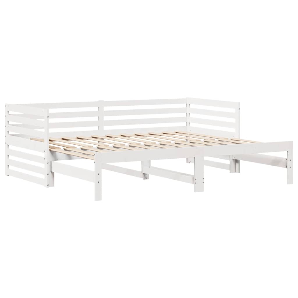 Slaapbank met lades 90x200 cm massief grenenhout wit is nu te koop bij PeponiXL, paradijselijk wonen!