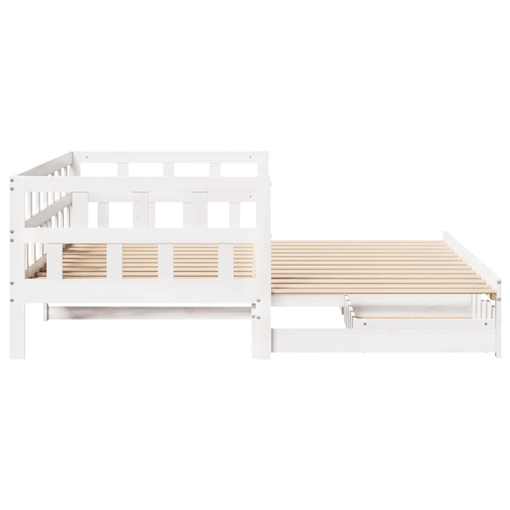 Slaapbank met onderschuifbed/lades zonder matras 80x200 cm wit is nu te koop bij PeponiXL, paradijselijk wonen!