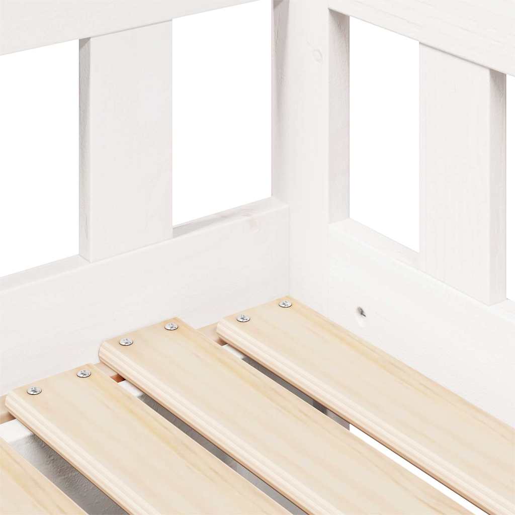 Slaapbank met onderschuifbed/lades zonder matras 80x200 cm wit is nu te koop bij PeponiXL, paradijselijk wonen!