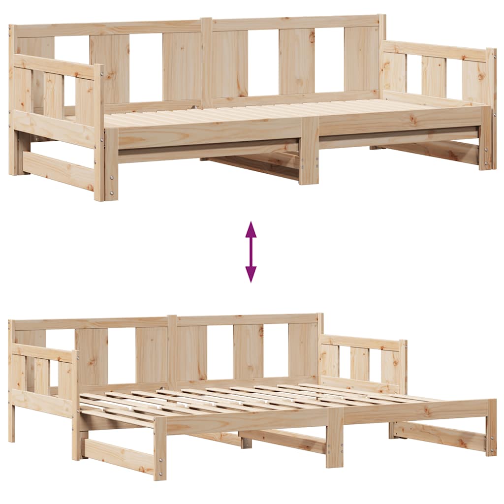 Slaapbank met onderschuifbed en lades zonder matras 90x200 cm is nu te koop bij PeponiXL, paradijselijk wonen!
