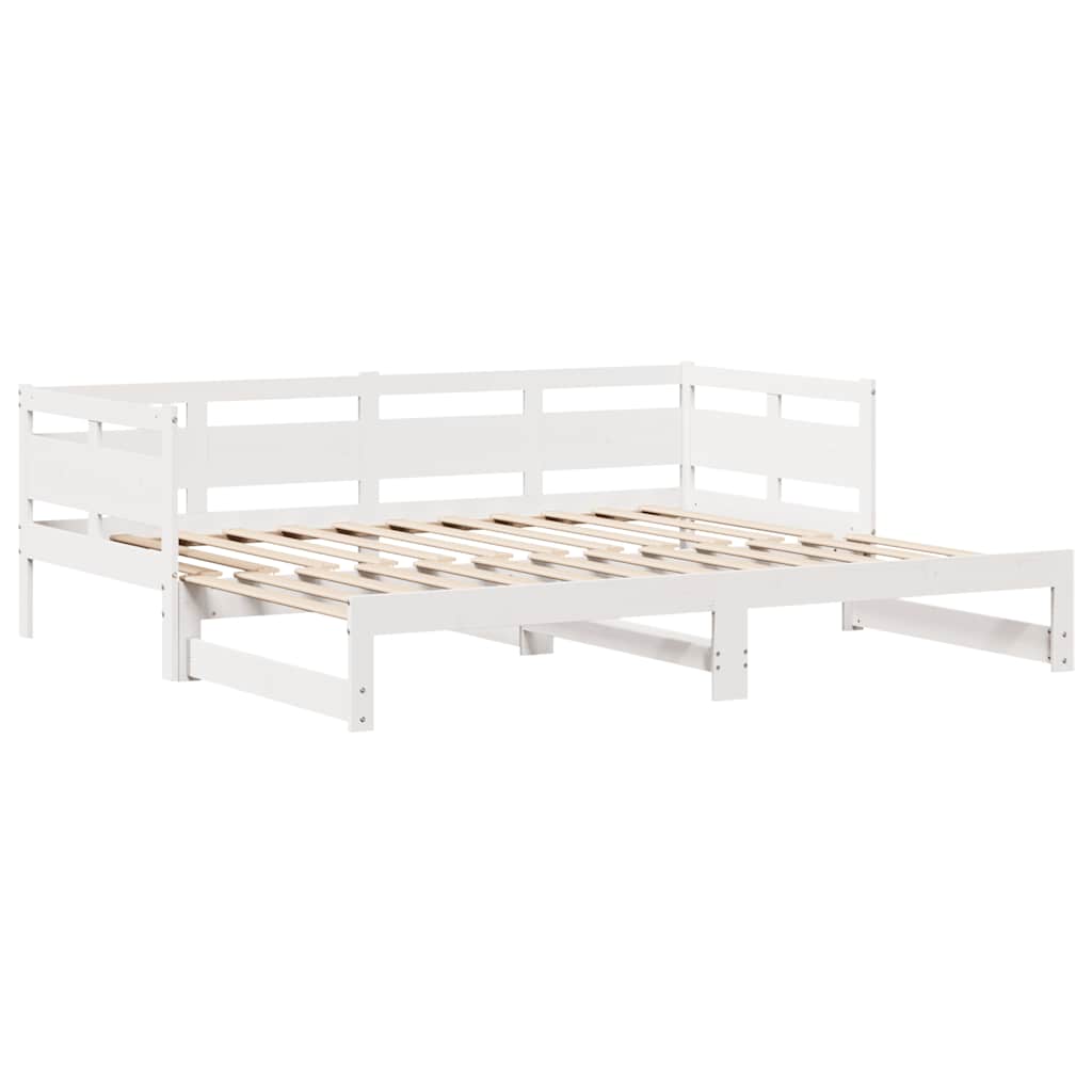 Slaapbank met onderschuifbed/lades zonder matras 90x200 cm wit is nu te koop bij PeponiXL, paradijselijk wonen!