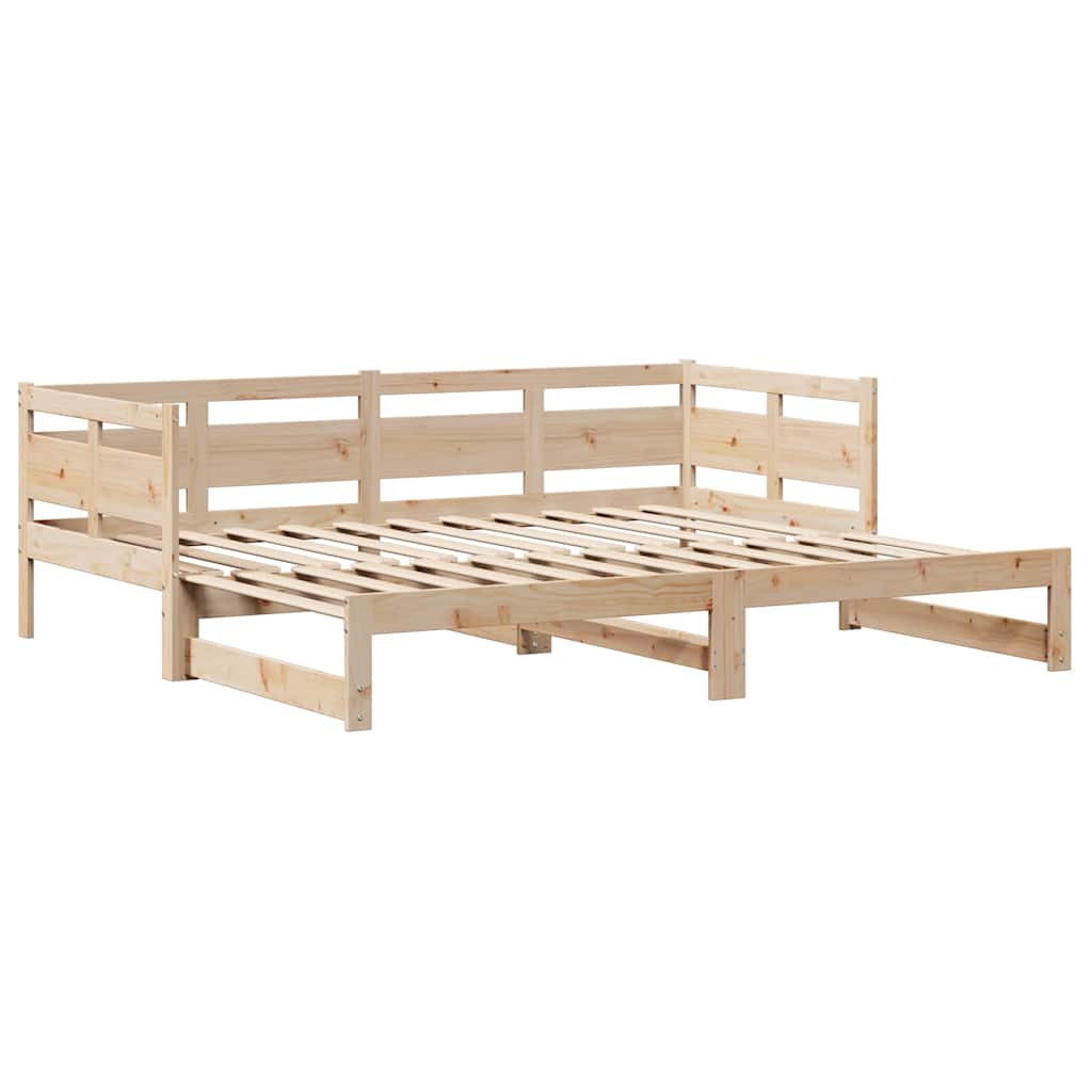 Slaapbank met onderschuifbed en lades zonder matras 80x200 cm is nu te koop bij PeponiXL, paradijselijk wonen!