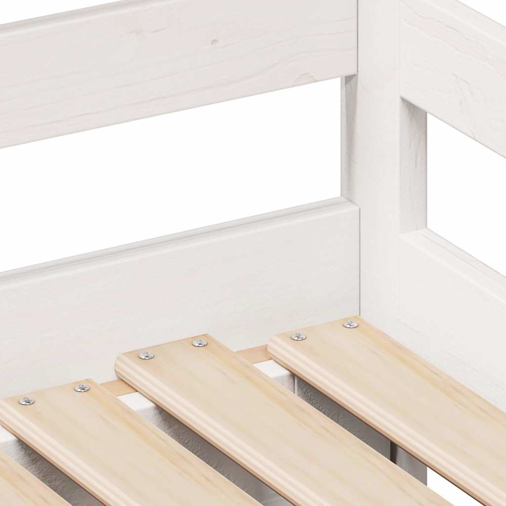 Slaapbank met onderschuifbed/lades zonder matras 80x200 cm wit is nu te koop bij PeponiXL, paradijselijk wonen!