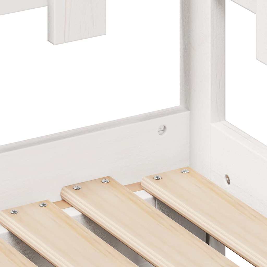 Slaapbank met onderschuifbed/lades zonder matras 90x200 cm wit is nu te koop bij PeponiXL, paradijselijk wonen!