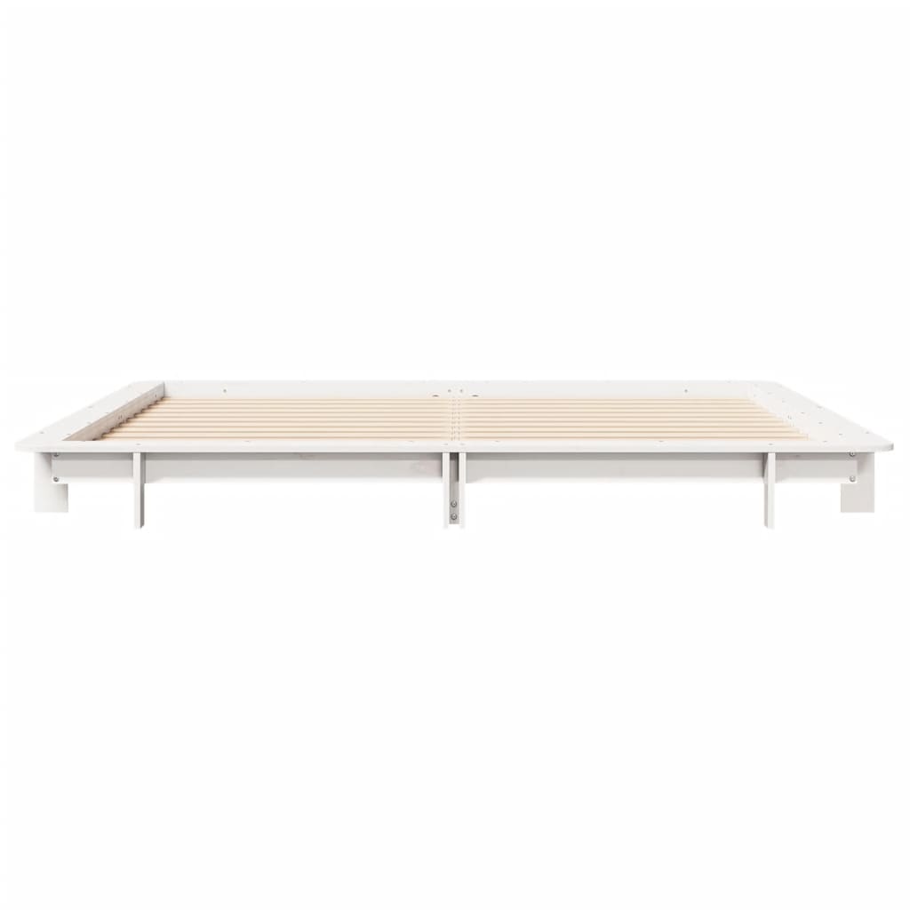 Bedframe zonder matras massief grenenhout wit 200x200 cm is nu te koop bij PeponiXL, paradijselijk wonen!