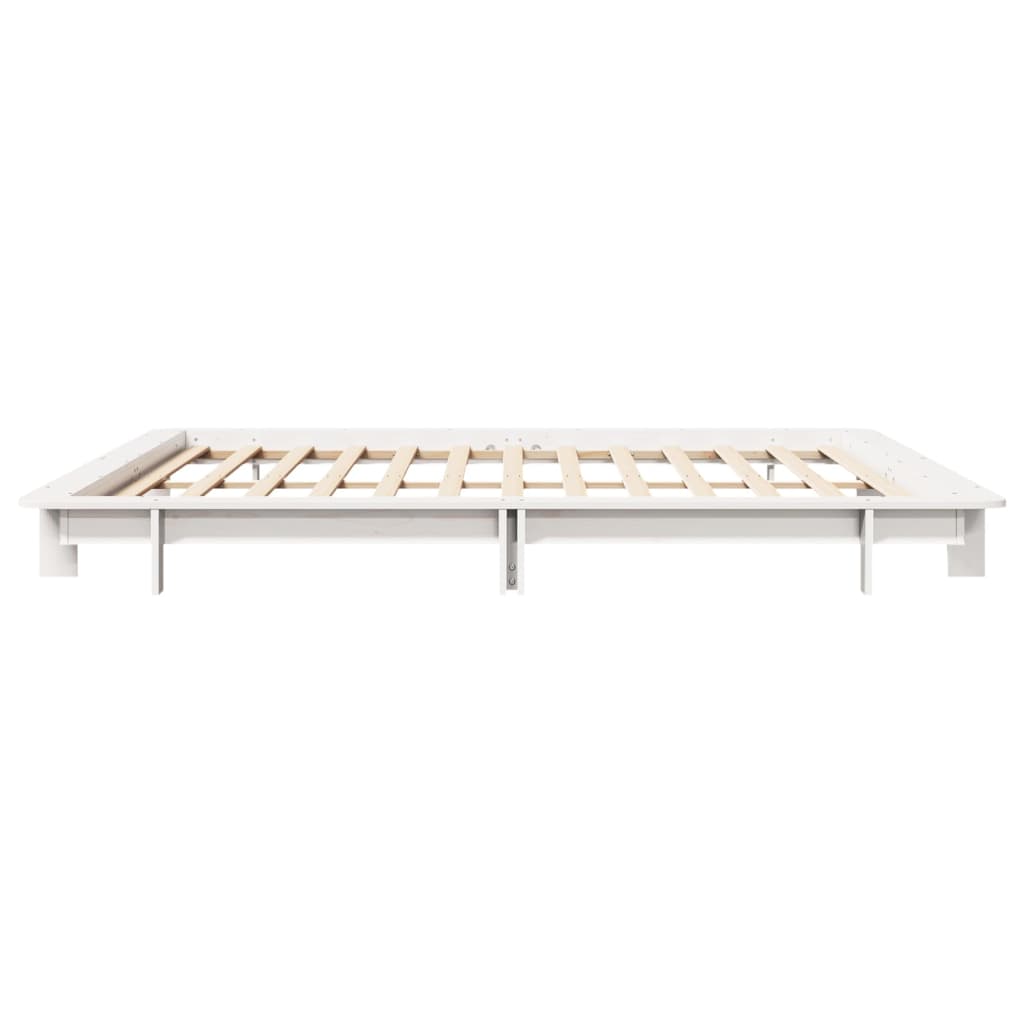Bedframe zonder matras massief grenenhout wit 200x200 cm is nu te koop bij PeponiXL, paradijselijk wonen!
