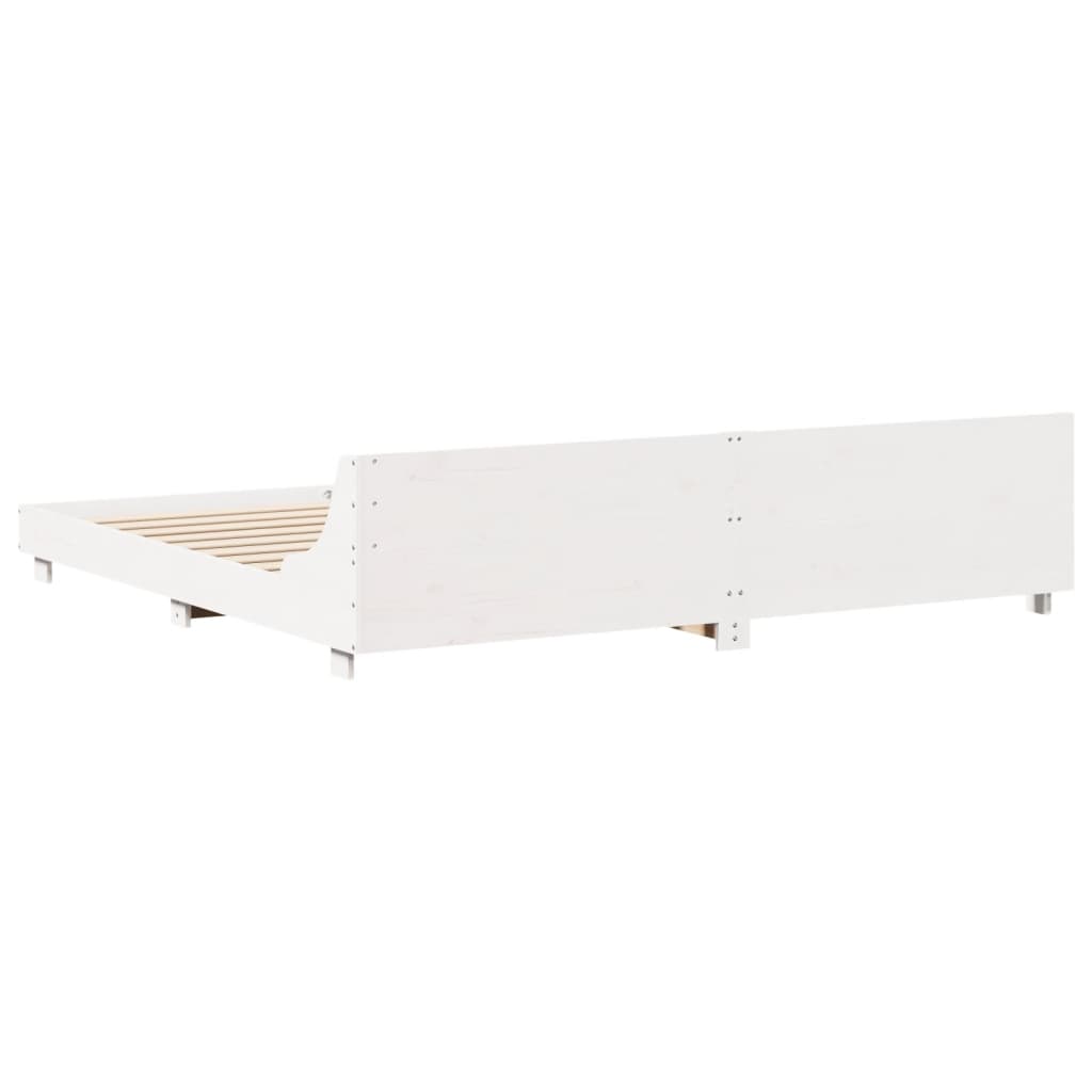 Bedframe zonder matras massief grenenhout wit 200x200 cm is nu te koop bij PeponiXL, paradijselijk wonen!