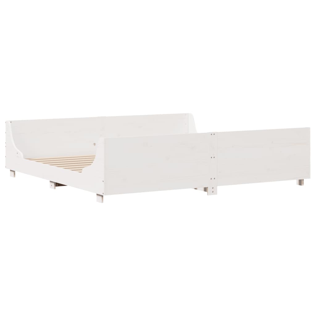 Bedframe zonder matras massief grenenhout wit 200x200 cm is nu te koop bij PeponiXL, paradijselijk wonen!
