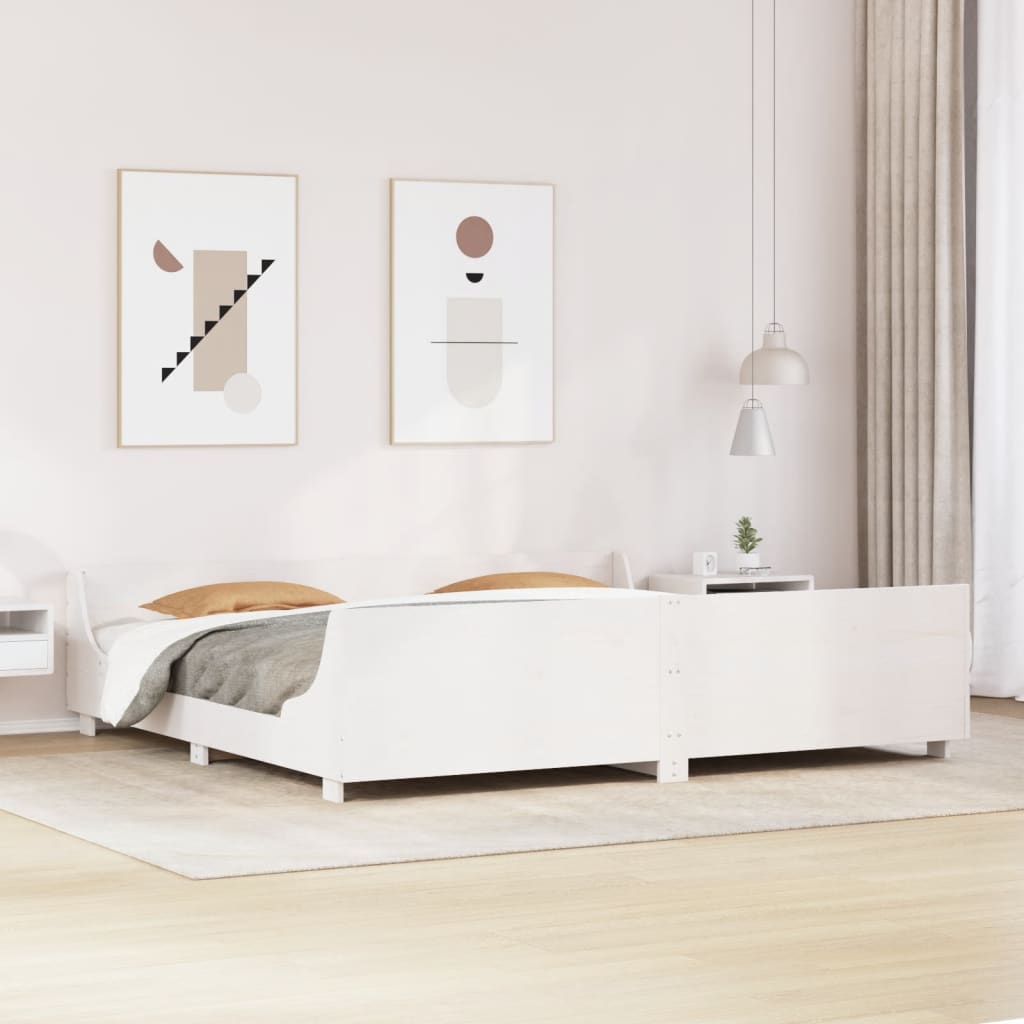 Bedframe zonder matras massief grenenhout wit 180x200 cm is nu te koop bij PeponiXL, paradijselijk wonen!