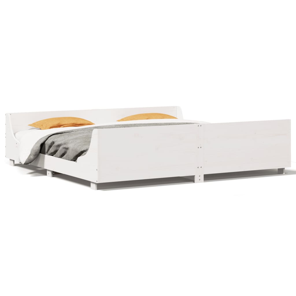 Bedframe zonder matras massief grenenhout wit 180x200 cm is nu te koop bij PeponiXL, paradijselijk wonen!
